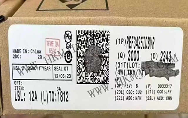 德州儀器 REF3425IDBVR：低溫漂 (6ppm/°C)、低功耗、高精度 CMOS 電壓基準