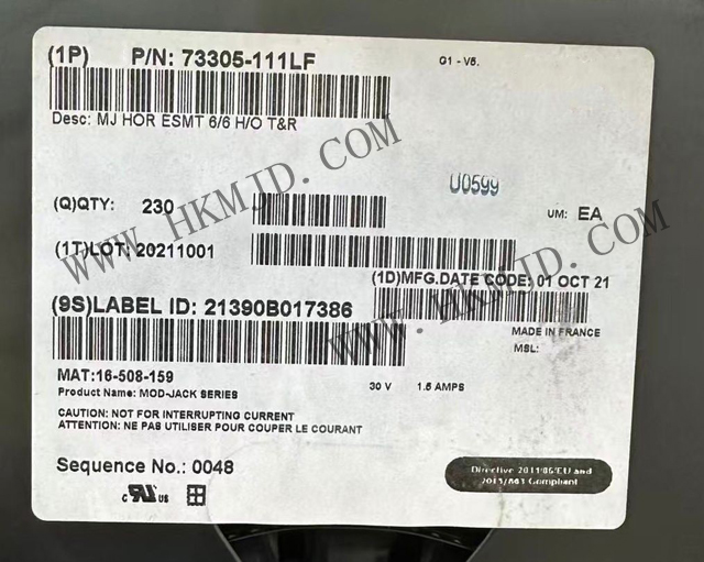 原裝正品！安費(fèi)諾連接器 73305-111LF 模塊化連接器 - 插孔